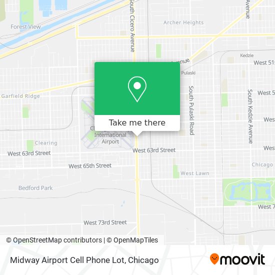 Midway Airport Cell Phone Lot map