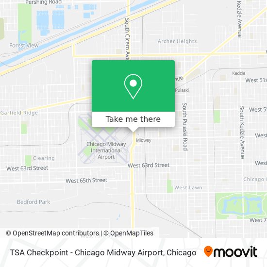 Mapa de TSA Checkpoint - Chicago Midway Airport