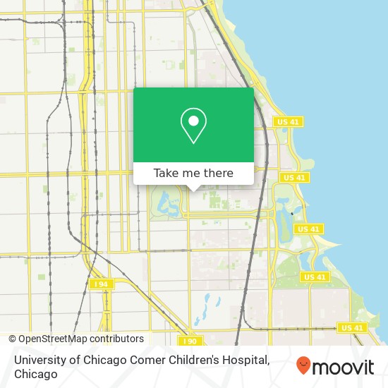 University of Chicago Comer Children's Hospital map