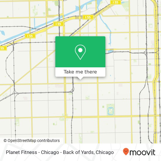 Planet Fitness - Chicago - Back of Yards map