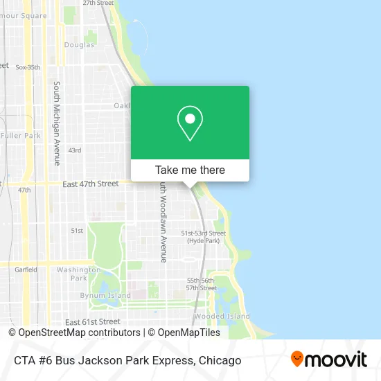 CTA #6 Bus Jackson Park Express map