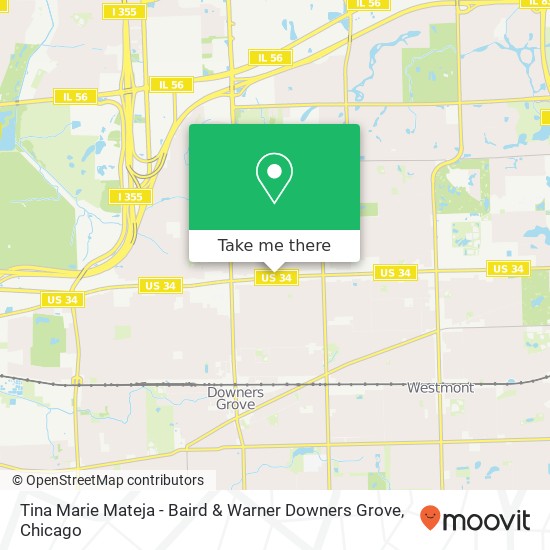 Tina Marie Mateja - Baird & Warner Downers Grove map