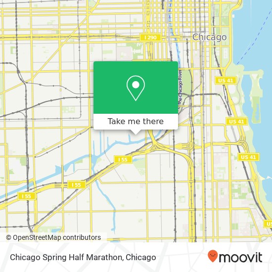 Mapa de Chicago Spring Half Marathon