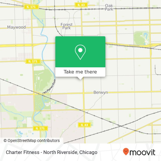 Charter Fitness - North Riverside map