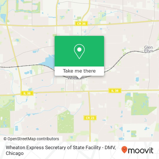 Wheaton Express Secretary of State Facility - DMV map