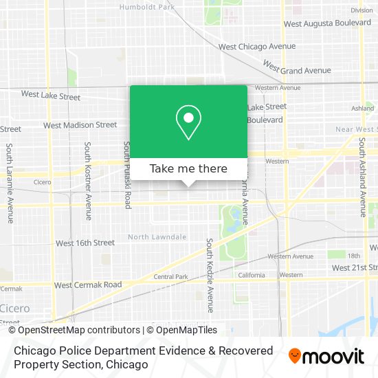 Mapa de Chicago Police Department Evidence & Recovered Property Section