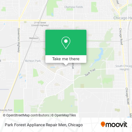 Mapa de Park Forest Appliance Repair Men