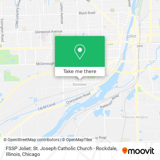 Mapa de FSSP Joliet: St. Joseph Catholic Church - Rockdale, Illinois