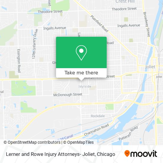 Lerner and Rowe Injury Attorneys- Joliet map