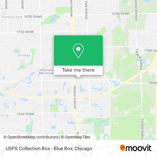 USPS Collection Box - Blue Box map