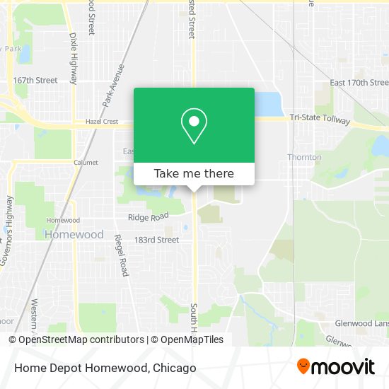 Home Depot Homewood map