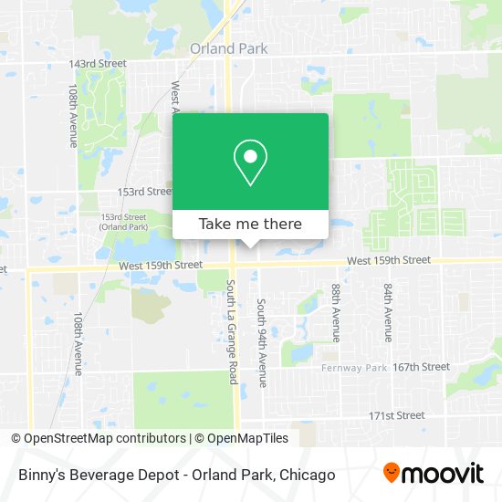 Mapa de Binny's Beverage Depot - Orland Park