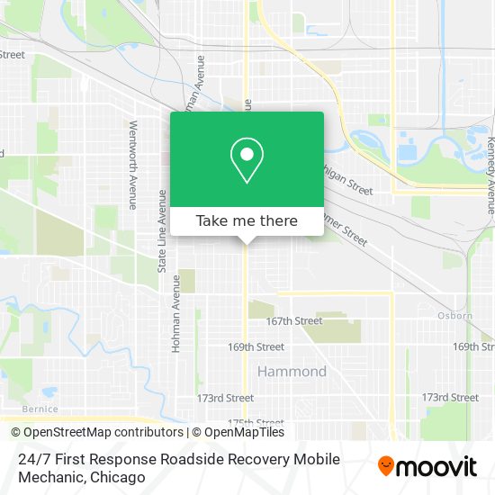 24 / 7 First Response Roadside Recovery Mobile Mechanic map