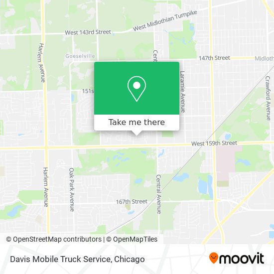 Davis Mobile Truck Service map