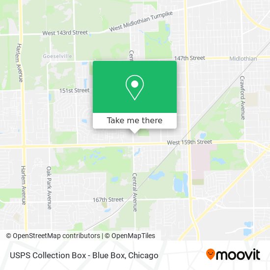 USPS Collection Box - Blue Box map