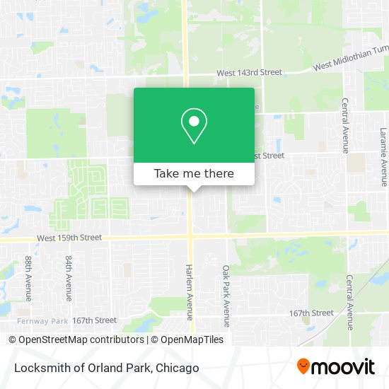 Locksmith of Orland Park map