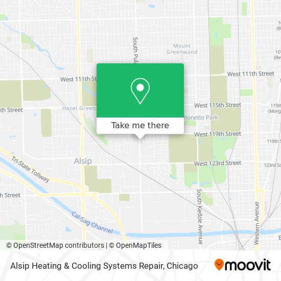 Mapa de Alsip Heating & Cooling Systems Repair