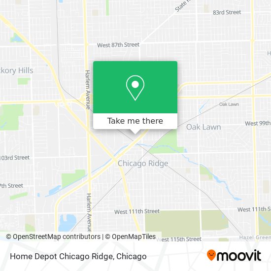 Home Depot Chicago Ridge map