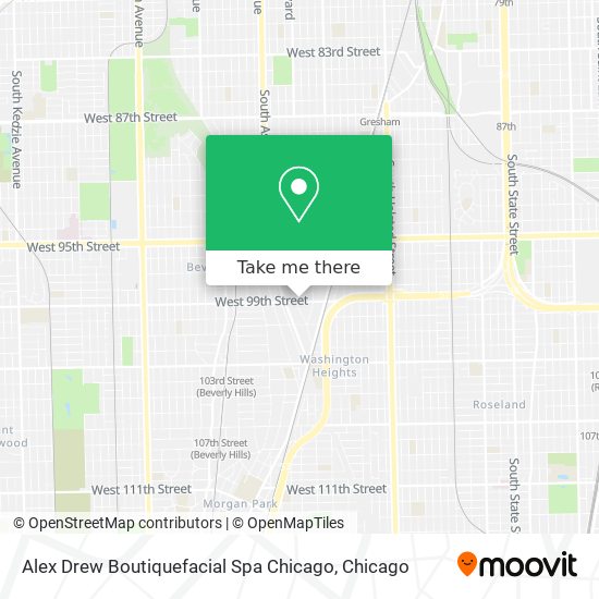 Mapa de Alex Drew Boutiquefacial Spa Chicago