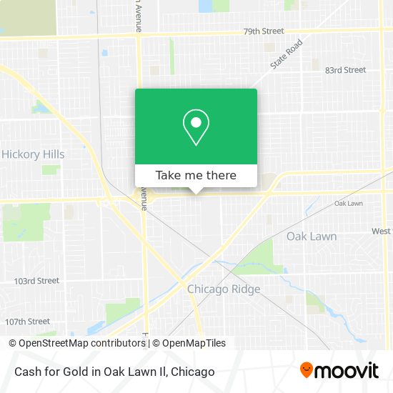 Mapa de Cash for Gold in Oak Lawn Il