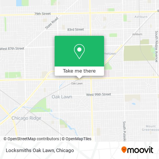 Mapa de Locksmiths Oak Lawn