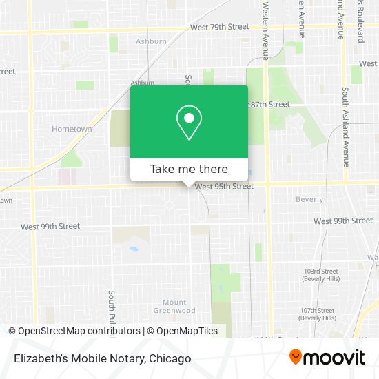 Elizabeth's Mobile Notary map