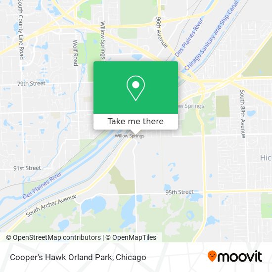 Mapa de Cooper's Hawk Orland Park