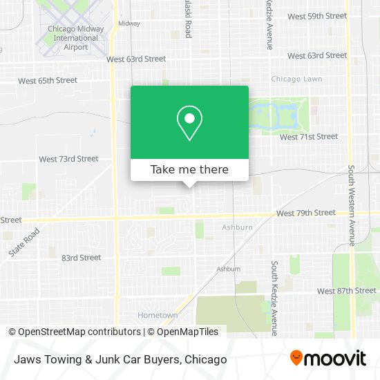 Jaws Towing & Junk Car Buyers map