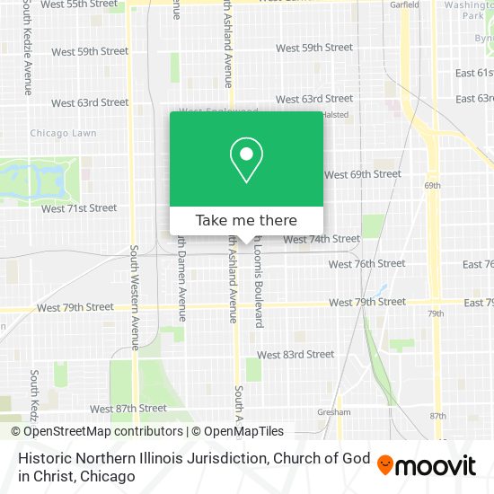 Historic Northern Illinois Jurisdiction, Church of God in Christ map