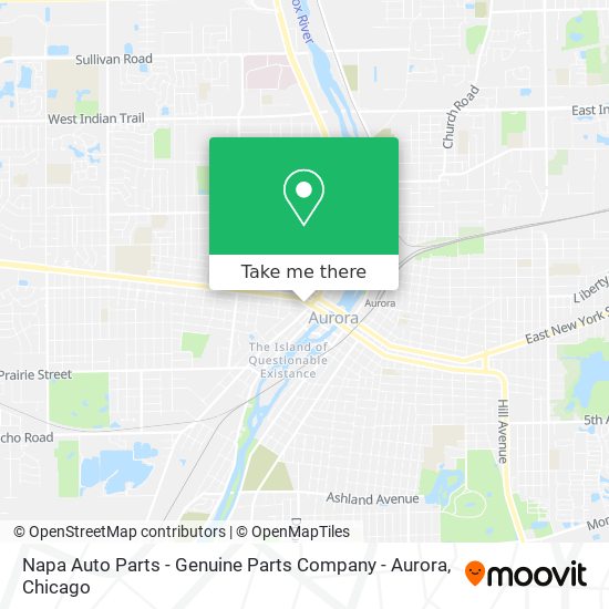 Mapa de Napa Auto Parts - Genuine Parts Company - Aurora