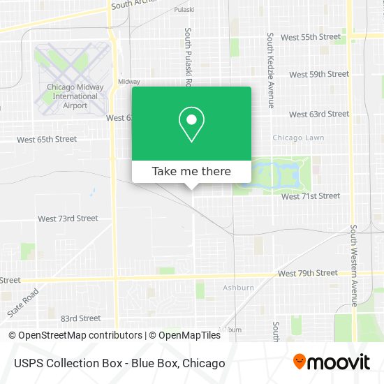 Mapa de USPS Collection Box - Blue Box