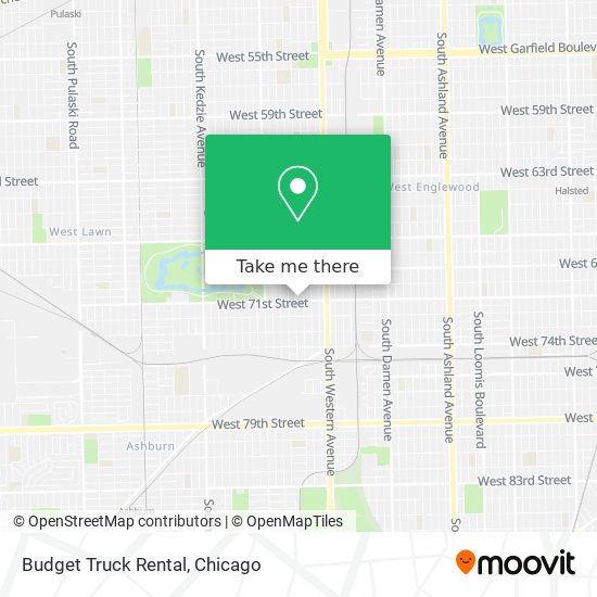 Budget Truck Rental map