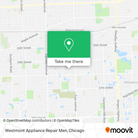 Westmont Appliance Repair Men map