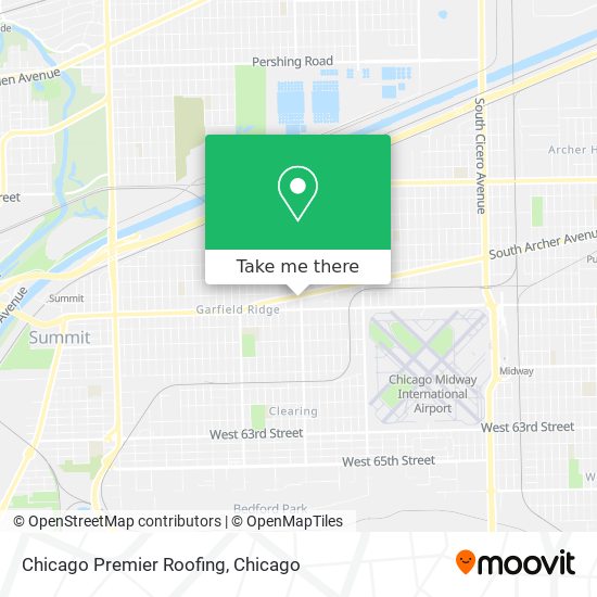 Chicago Premier Roofing map