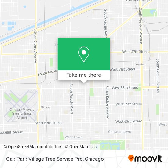 Oak Park Village Tree Service Pro map