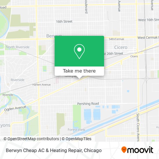 Mapa de Berwyn Cheap AC & Heating Repair