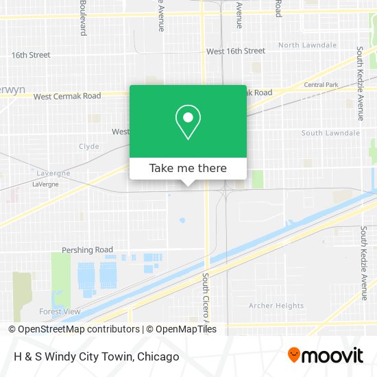 H & S Windy City Towin map