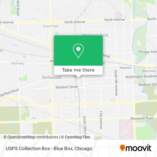 USPS Collection Box - Blue Box map