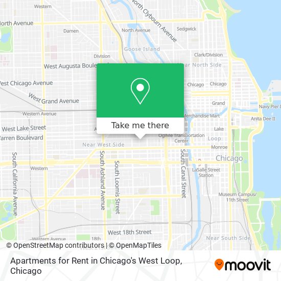 Mapa de Apartments for Rent in Chicago's West Loop