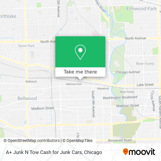 Mapa de A+ Junk N Tow Cash for Junk Cars