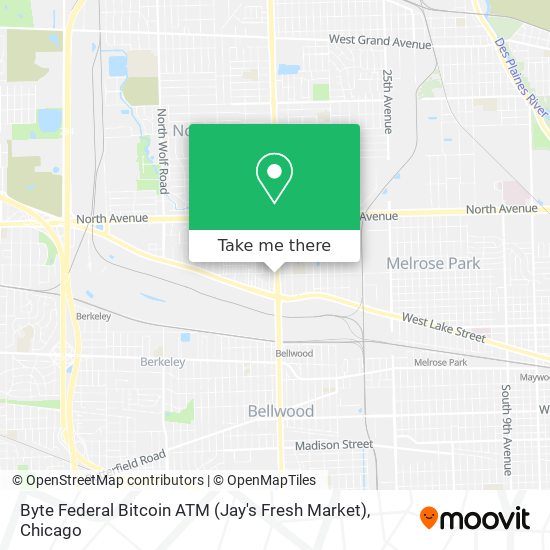 Mapa de Byte Federal Bitcoin ATM (Jay's Fresh Market)