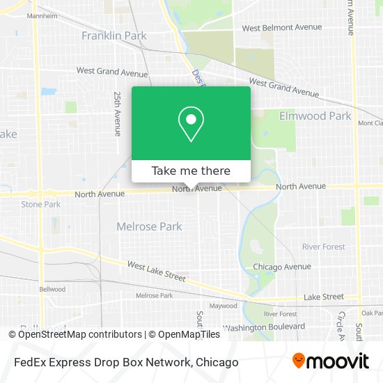FedEx Express Drop Box Network map