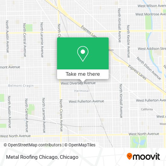 Mapa de Metal Roofing Chicago