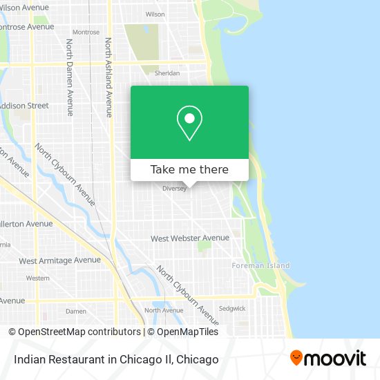 Mapa de Indian Restaurant in Chicago Il