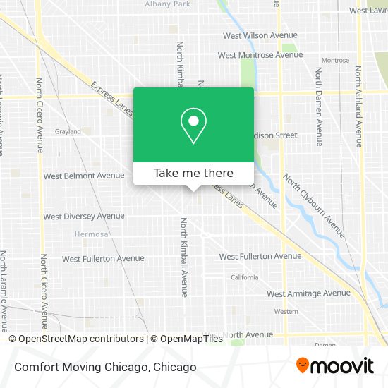 Mapa de Comfort Moving Chicago
