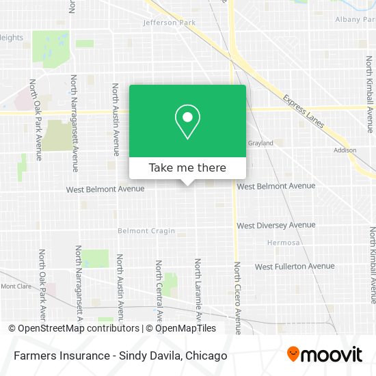 Farmers Insurance - Sindy Davila map