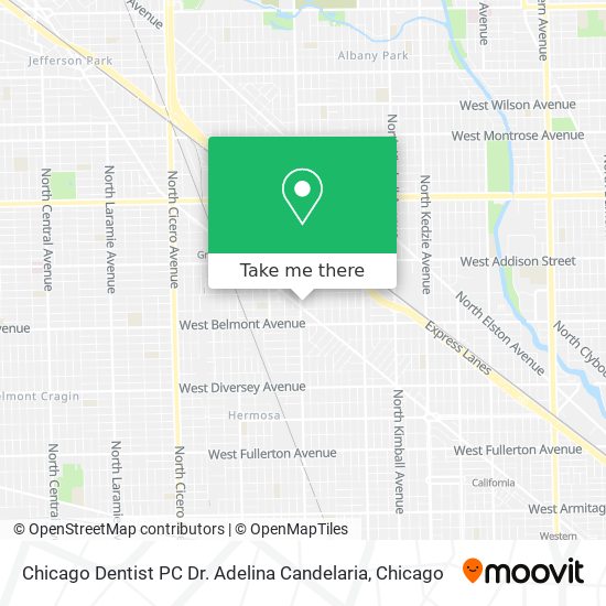 Chicago Dentist PC Dr. Adelina Candelaria map