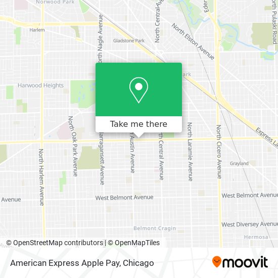 American Express Apple Pay map