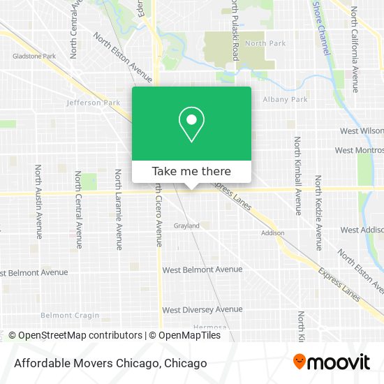 Affordable Movers Chicago map