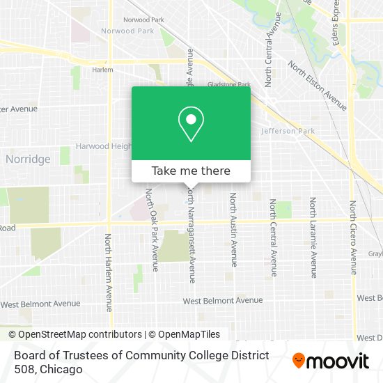 Board of Trustees of Community College District 508 map